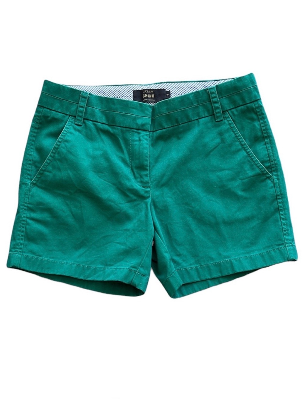 J.Crew JCREW 4” CHINO City-Fit 100% Cotton Chino KELLY GREEN Shorts size 0